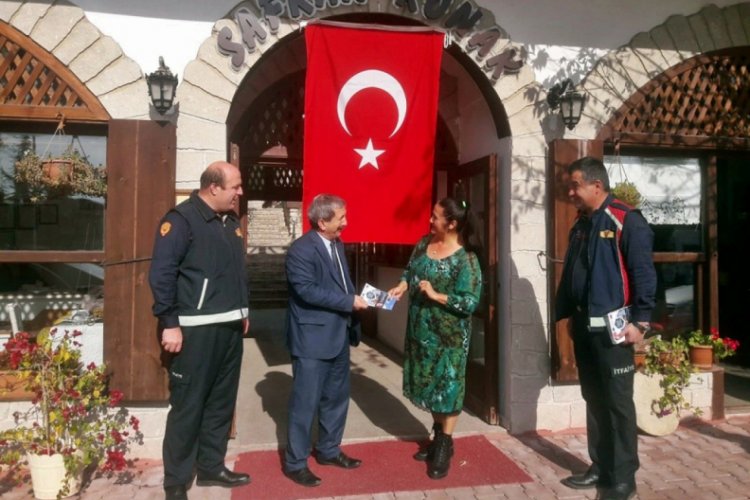 Tarihi konak ve iş yeri sahipleri yangına karşı bilgilendirildi