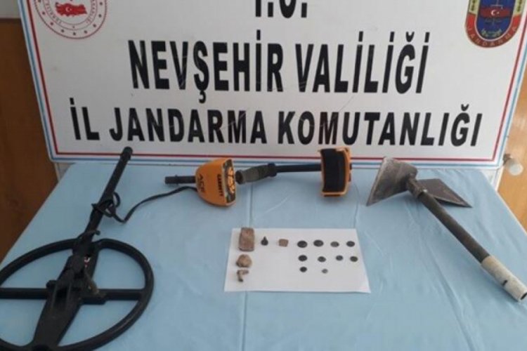 Kapadokya'da defineci su&ccedil;&uuml;st&uuml; yakalandı