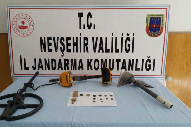 Nevşehir'de ka&ccedil;ak kazıya 1 g&ouml;zaltı