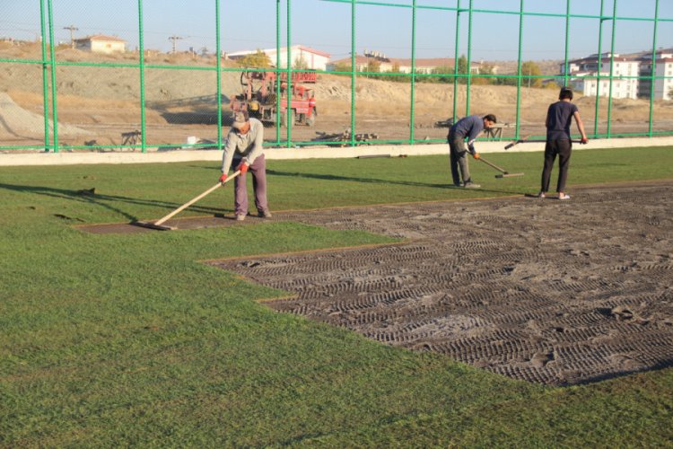 Elazığ Doğukent Stadına &ccedil;im serimi yapıldı