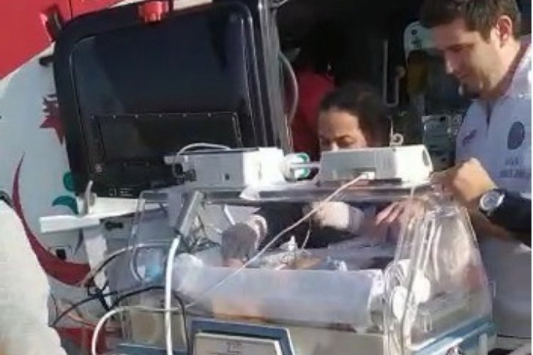 Helikopter ambulans 6 g&uuml;nl&uuml;k bebek i&ccedil;in havalandı