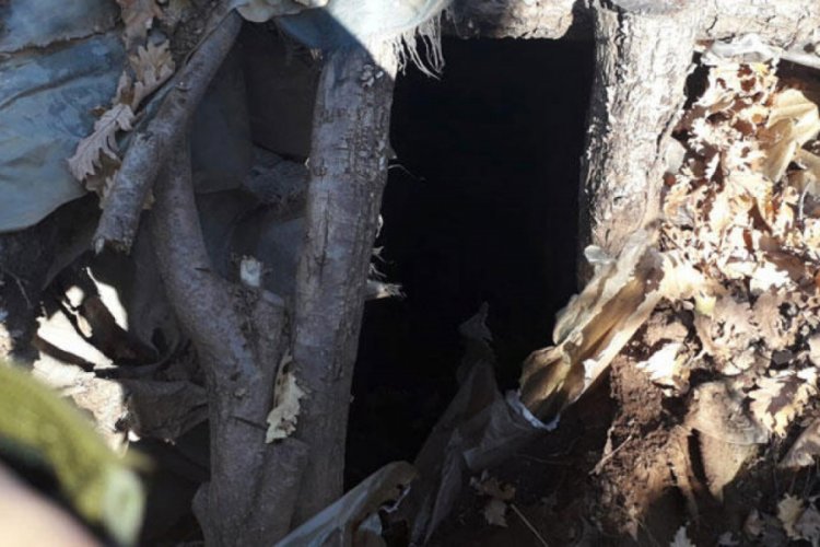 El bombası ile tuzaklanmış sığınak imha edildi