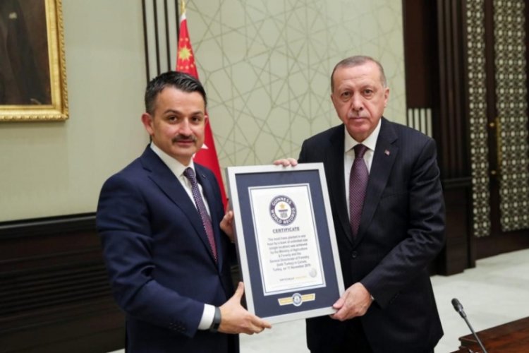 D&uuml;nya rekoru belgesi Cumhurbaşkanı Erdoğan'a verildi