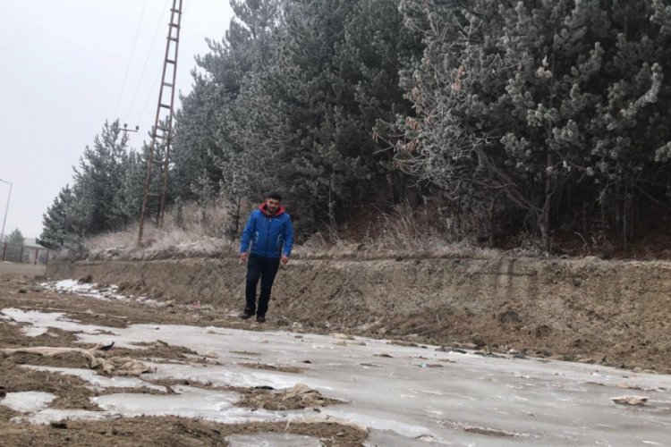Sarıkamış soğuktan kırağı tuttu