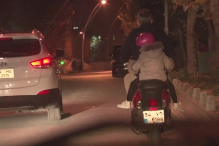 K&uuml;&ccedil;&uuml;k &ccedil;ocuğun korku dolu yolculuğu kamerada