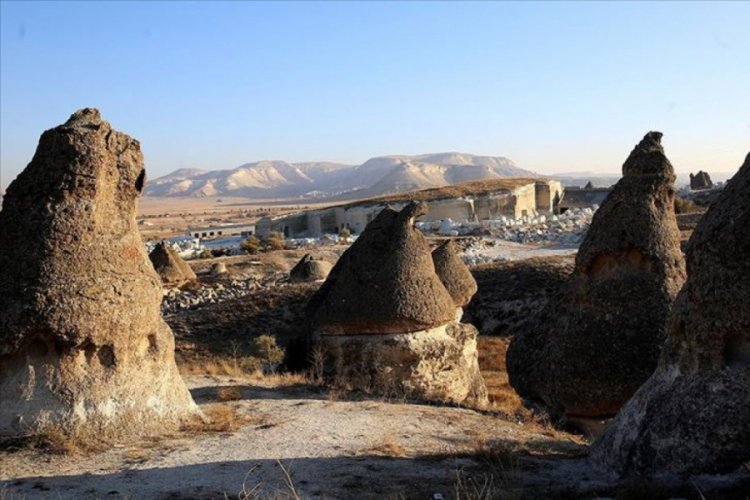 Kapadokya'daki 'kayadan oyma yer altı m&uuml;zesi'nde sona yaklaşıldı
