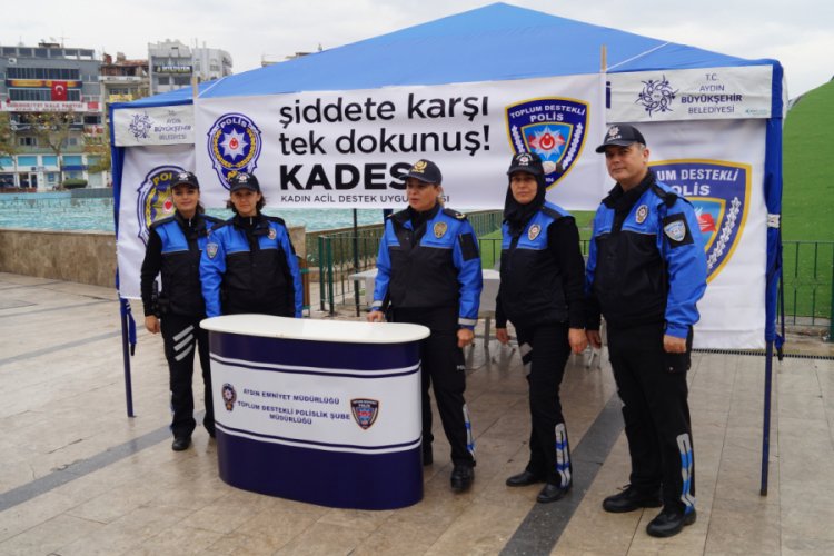 Aydın polisi kadınları şiddete karşı bilgilendirdi