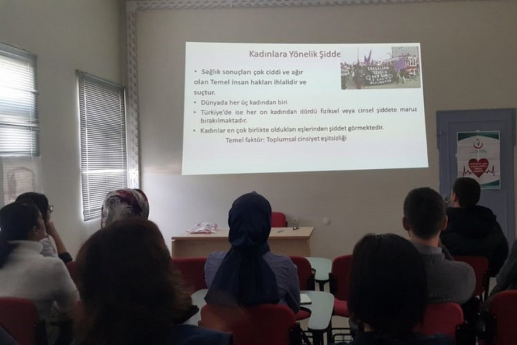 Sağlık&ccedil;ılara kadına şiddet anlatıldı