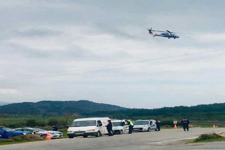 Havadan helikopterle trafik denetimi yapıldı