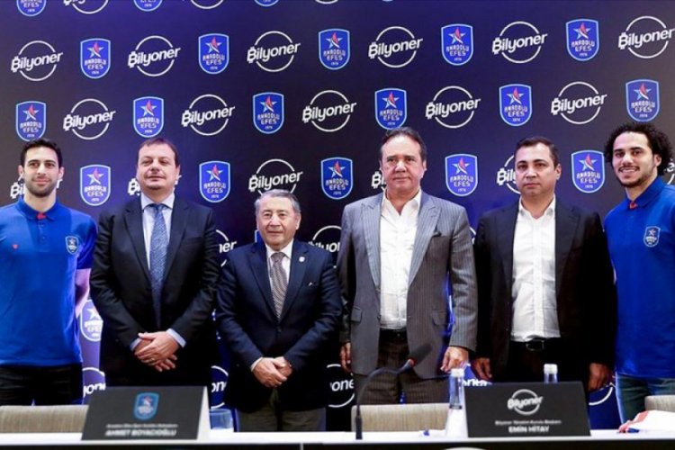 Anadolu Efes'in forma sırt sponsoru Bilyoner oldu