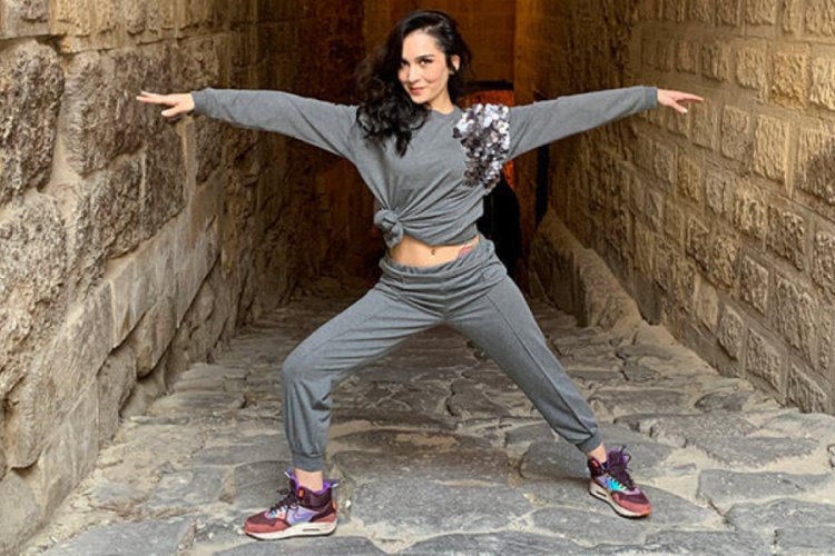 Hande Kaptan, Gaziantep Kalesi'nde yoga yaptı