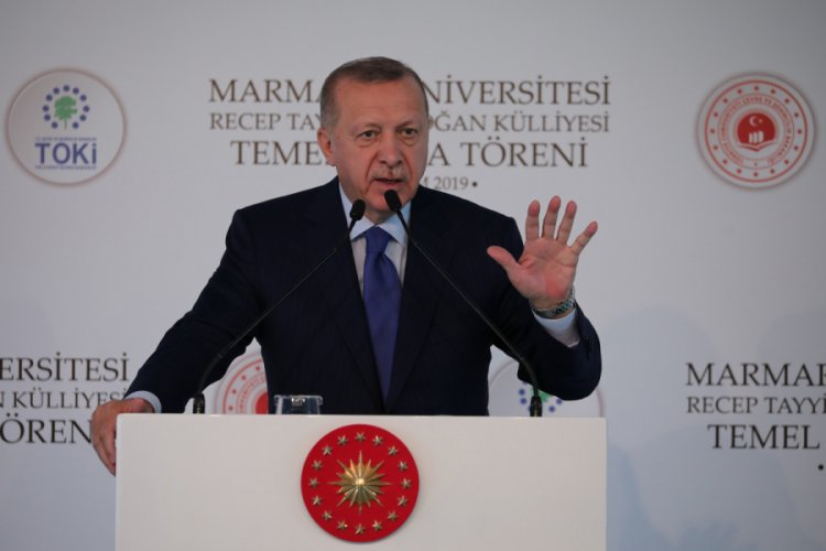 Cumhurbaşkanı Erdoğan, temel atma t&ouml;reninde konuştu