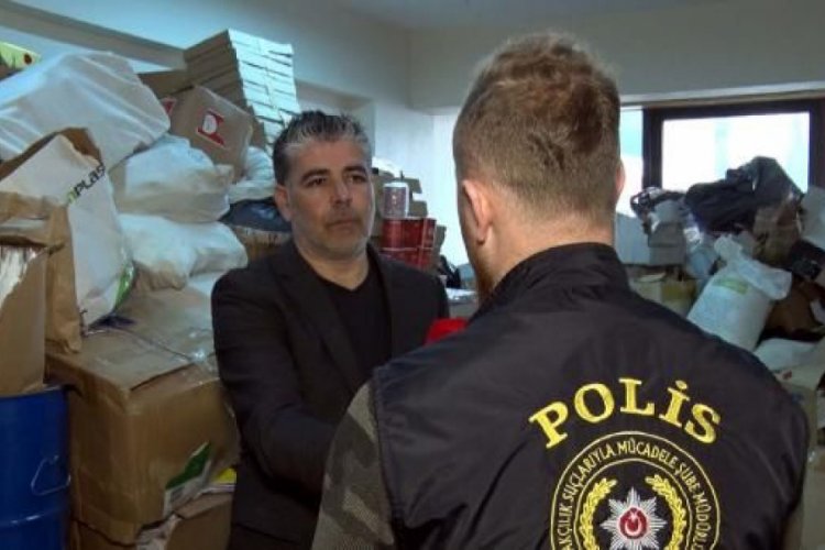 Ka&ccedil;ak ila&ccedil;ların bulunduğu depoya baskın