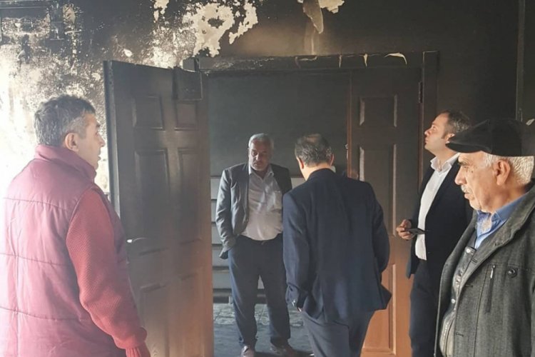 Başkan Kılın&ccedil; yanan taziye evini inceledi