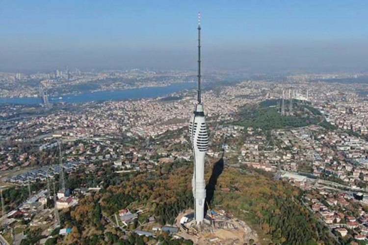 &Ccedil;amlıca televizyon kulesinin kaplama işlemleri tamamlandı