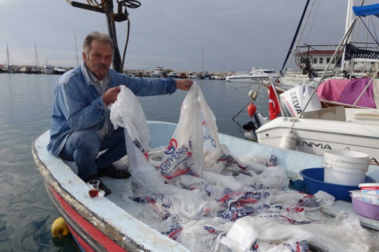 Balık yerine naylon poşet yakaladı