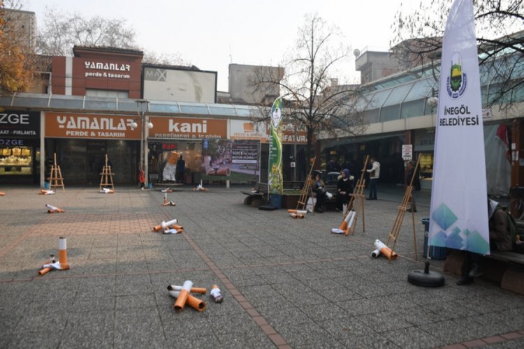 Bursa'da sigara izmaritleriyle ilgili dikkat &ccedil;eken etkinlik