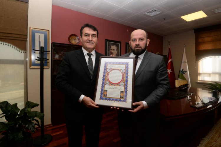 Bursa Osmangazi Belediye Başkanı D&uuml;ndar Karadağ heyetini ağırladı