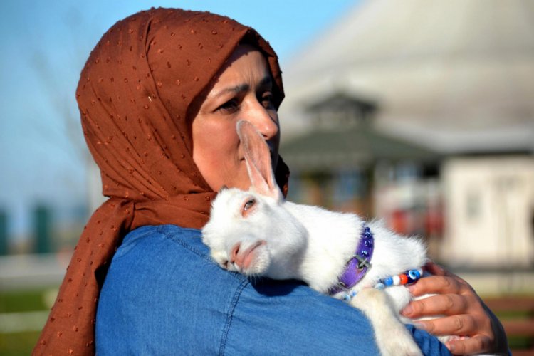Yavru ke&ccedil;iye bebek gibi bakıyor