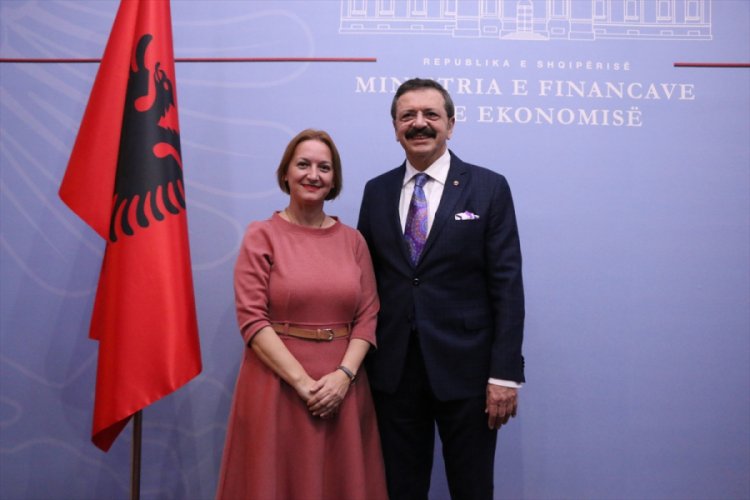 Hisarcıklıoğlu, Arnavutluk Maliye ve Ekonomi Bakanı Denaj ile g&ouml;r&uuml;şt&uuml;