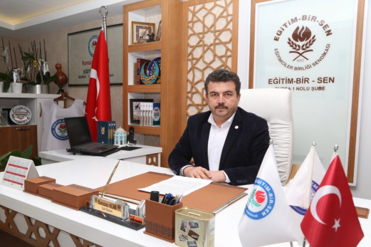 Eğitim Bir Sen Bursa 1 No'lu Şube Başkanı Acar: "S&ouml;zleşmeli istihdam bitmeli, aileler birleşmeli"