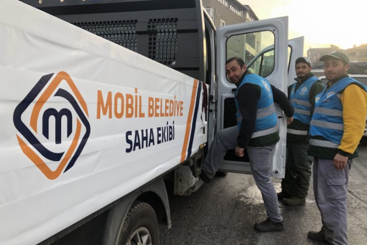 Mobil belediye saha ekipleri sokak sokak t&uuml;m sahada