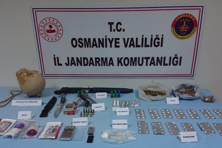 Jandarmanın uyuşturucu operasyonunda patlayıcı madde bulundu