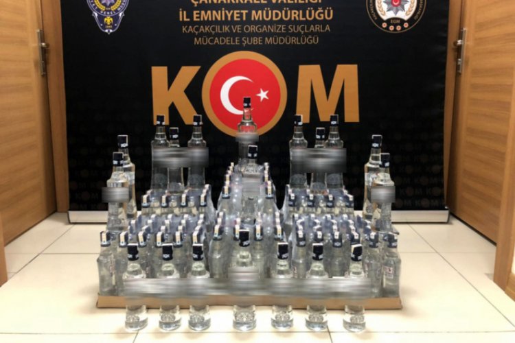 &Ccedil;anakkale'de 150 şişe sahte i&ccedil;ki ele ge&ccedil;irildi