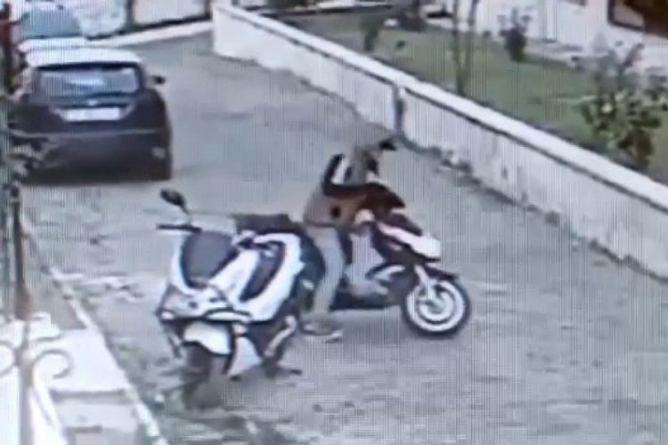 Motor hırsızlığı kameraya yansıdı