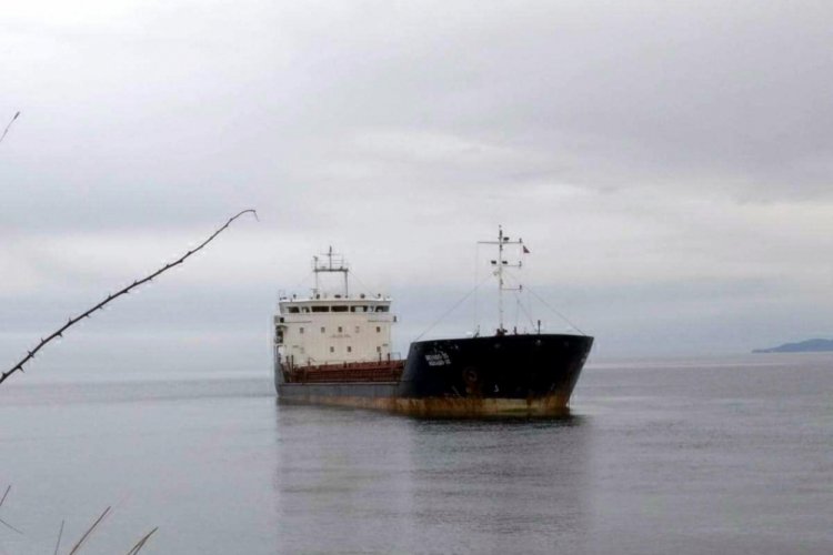 Şark&ouml;y'de kuru y&uuml;k gemisi karaya oturdu