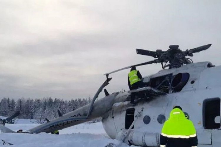 Rus helikopteri zorunlu iniş yaptı: 16 yaralı