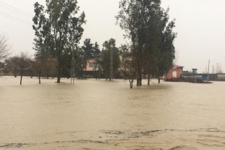 Bazı k&ouml;yler ekili alanlar sular altında