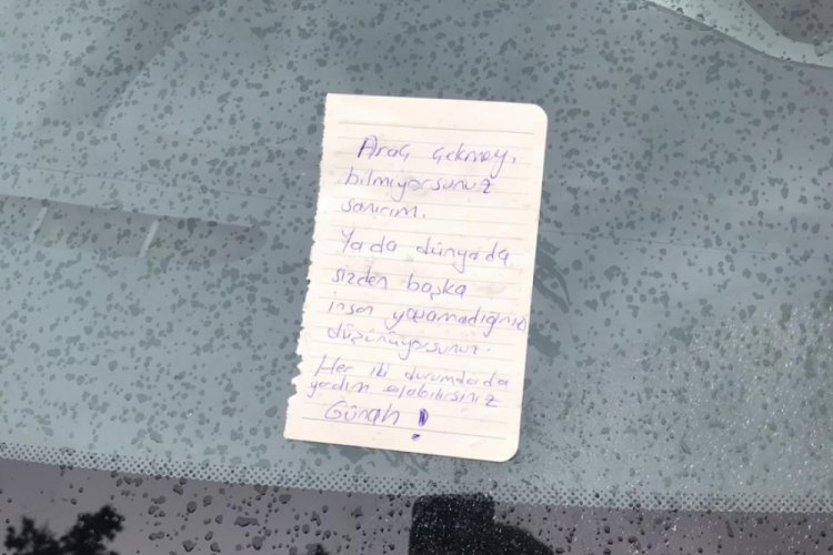 Park ettiği yerden &ccedil;ıkaramayınca bu notu yazdı