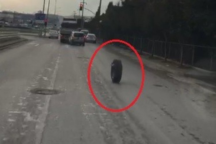 Fırlayan tekerlek trafikte onlarca metre b&ouml;yle gitti