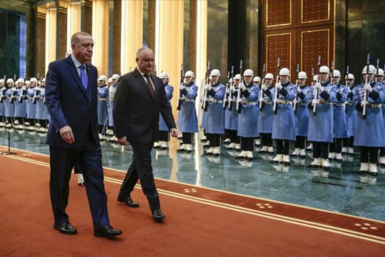 Cumhurbaşkanı Erdoğan, Moldova Cumhurbaşkanı'nı resmi t&ouml;renle karşıladı