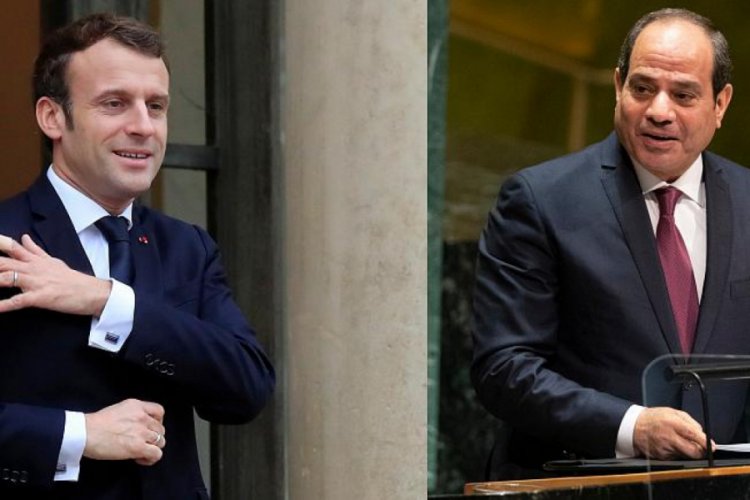 Macron ve Sisi T&uuml;rkiye'nin Libya ile yaptığı mutabakatı g&ouml;r&uuml;şt&uuml;