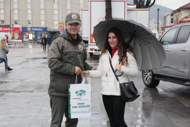 Bursa Orman B&ouml;lge M&uuml;d&uuml;rl&uuml;ğ&uuml; vatandaşlara fidan dağıttı