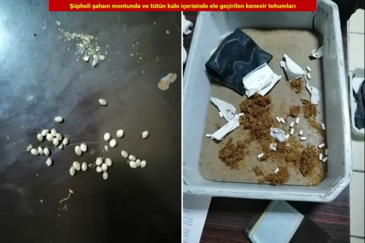 Cezaevine girerken &uuml;zerinden kenevir tohumu &ccedil;ıktı