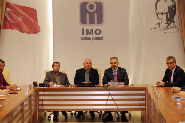 İnşaat M&uuml;hendisleri Odası Bursa Şubesi Başkan Aktaş'ı ağırladı