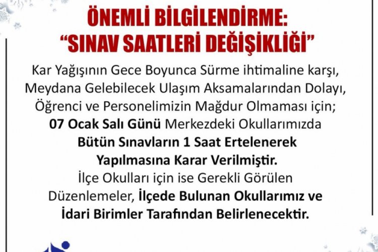 &Uuml;niversitelilerin final sınavları i&ccedil;in 1'er saatlik erteleme kararı