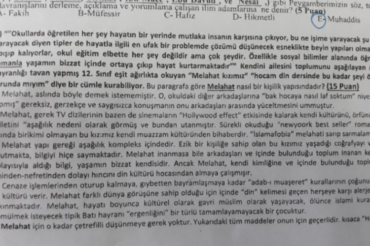 Sınavda hakaret i&ccedil;erikli soru hazırlayan &ouml;ğretmen hakkında soruşturma