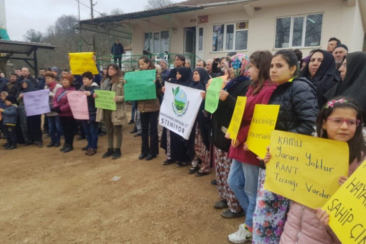Bursa Yenişehir Kirazlıyayla'da Lübnanlı maden şirketi protesto edildi