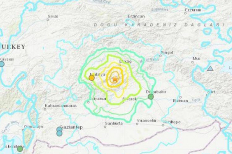 Elazığ depremi sonrası ABD'den korkutan harita!