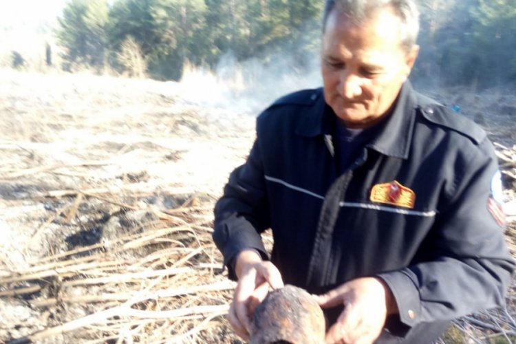 Yanmak &uuml;zere olan kaplumbağayı itfaiye ekipleri kurtardı