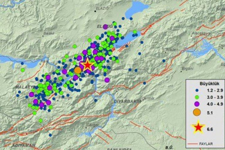 Elazığ 717 artçı deprem meydana geldi