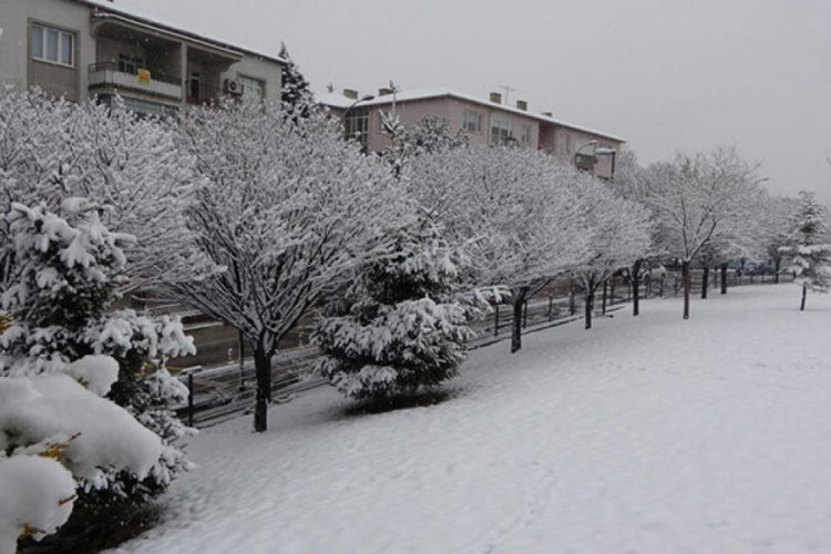 Uşak kent merkezine mevsimin ilk karı yağdı