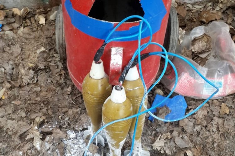 Rasulayn'da yangın t&uuml;p&uuml;ne gizlenmiş EYP imha edildi