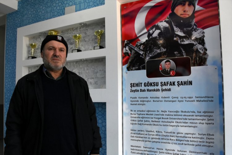 Afrin şehidi G&ouml;ksu Şafak Şahin'in adı Bursa'daki ilkokulda yaşatılıyor