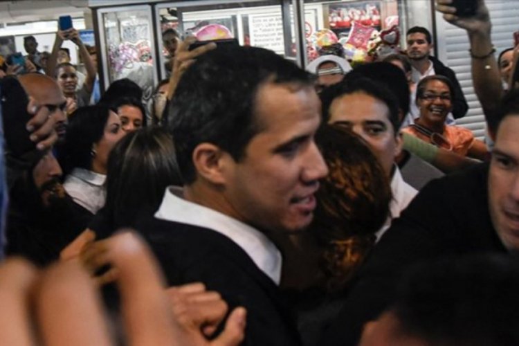 Guaido'yu &uuml;lkeye getiren havayolu şirketine yasak
