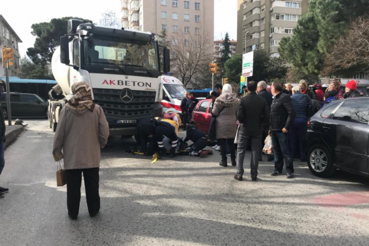 Yaşlı adama beton mikseri &ccedil;arptı